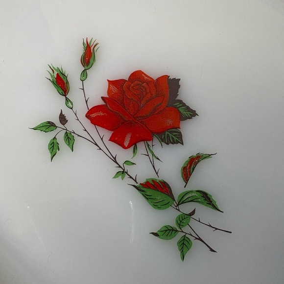 Vintage Federal Glass Rosecrest Pattern Snack Set with Cup and Plate - Picture 4 of 10